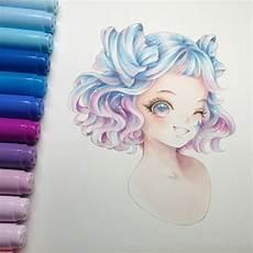 马克笔手绘动漫美少女